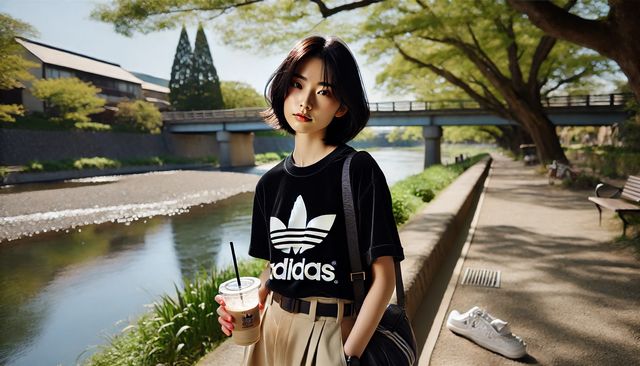 アディダスのTシャツでシーン別コーデ実例