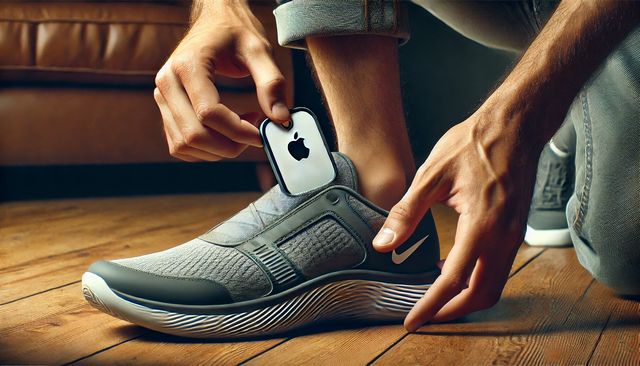 インソールにエアタグ