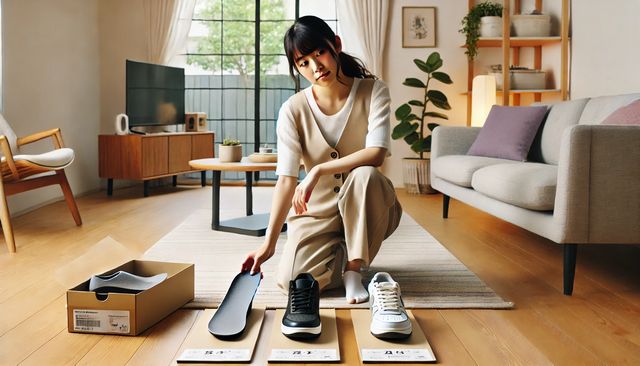 透明タイプの薄いインソール